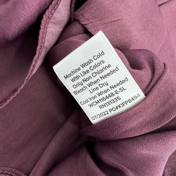 Evereve Tank Top Kyle V Neck Cami Merlot Burgundy Womens Size XL Satin Flowy NWT - Picture 10 of 12